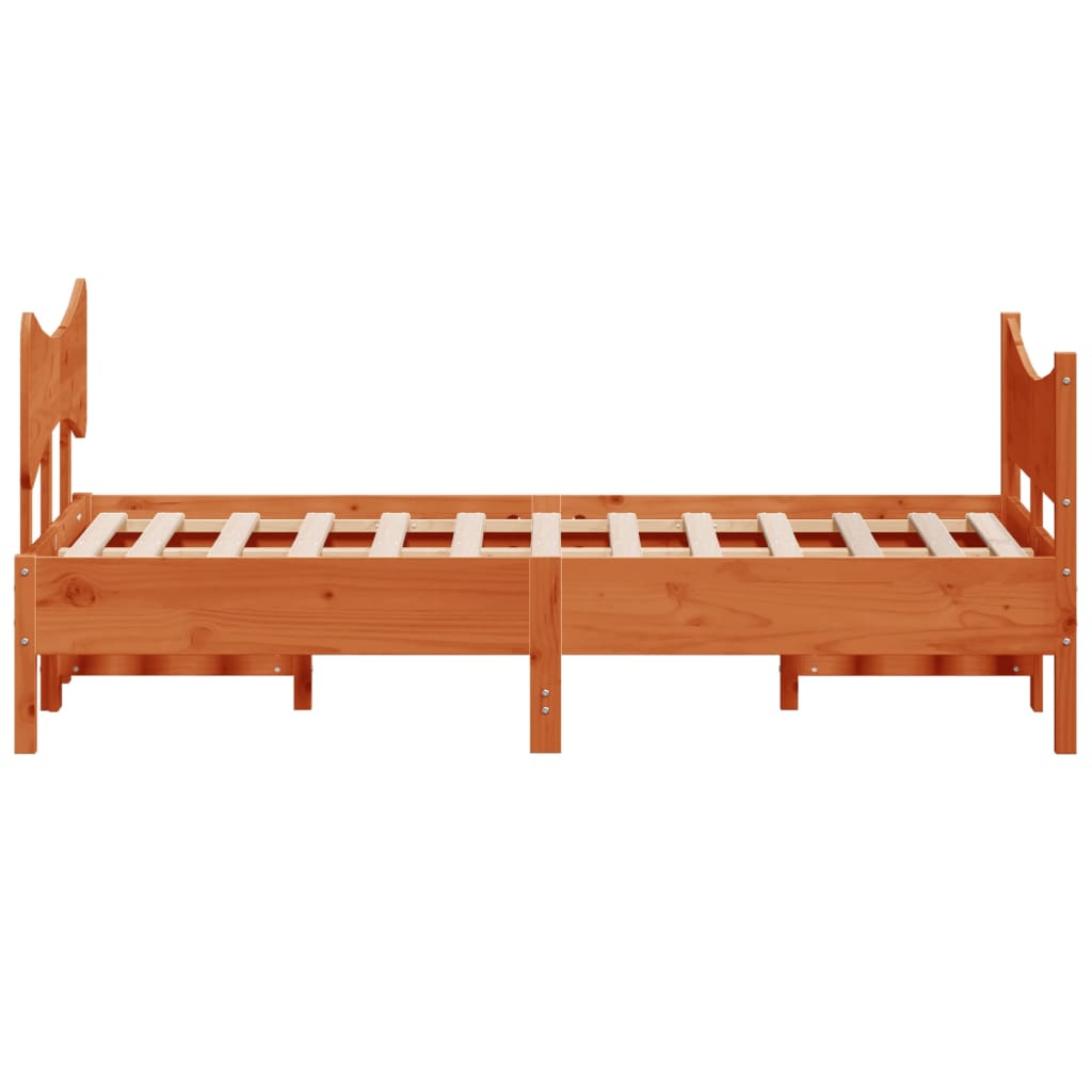 sengeramme uden madras 120x200 cm massivt fyrretræ gyldenbrun