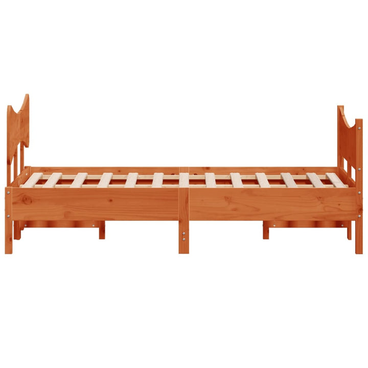 sengeramme uden madras 120x200 cm massivt fyrretræ gyldenbrun