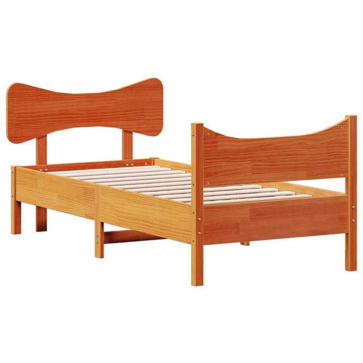 sengeramme uden madras 90x200 cm massivt fyrretræ gyldenbrun