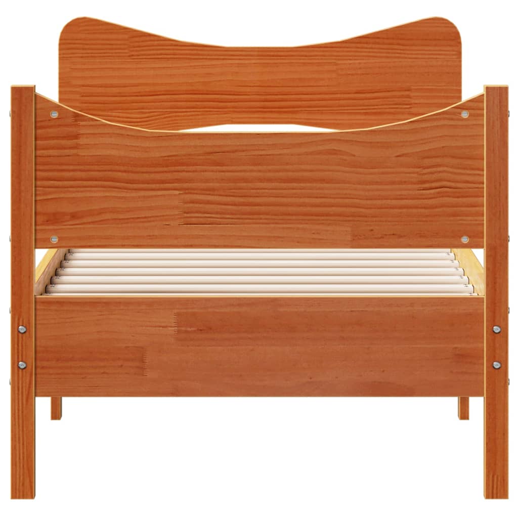 sengeramme uden madras 90x200 cm massivt fyrretræ gyldenbrun