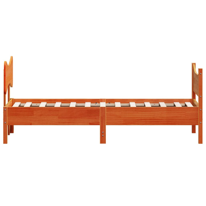sengeramme uden madras 90x200 cm massivt fyrretræ gyldenbrun
