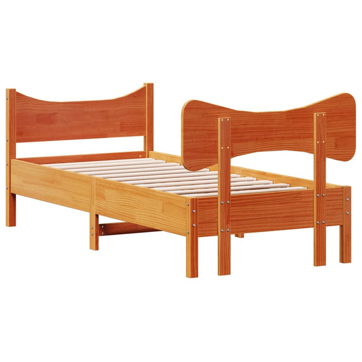 sengeramme uden madras 90x200 cm massivt fyrretræ gyldenbrun