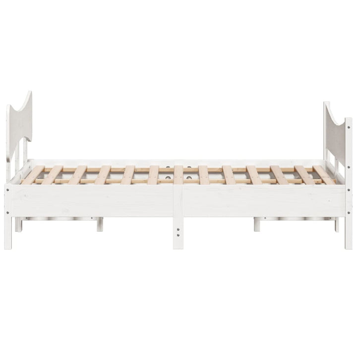 sengeramme uden madras 140x190 cm massivt fyrretræ hvid
