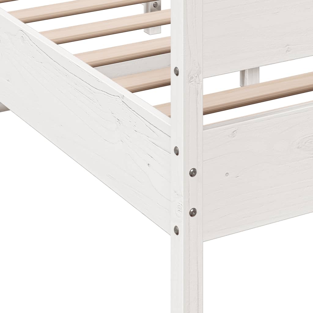 sengeramme uden madras 140x190 cm massivt fyrretræ hvid