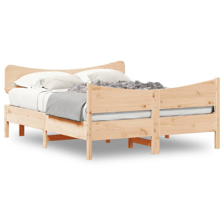 sengeramme uden madras 135x190 cm massivt fyrretræ hvid