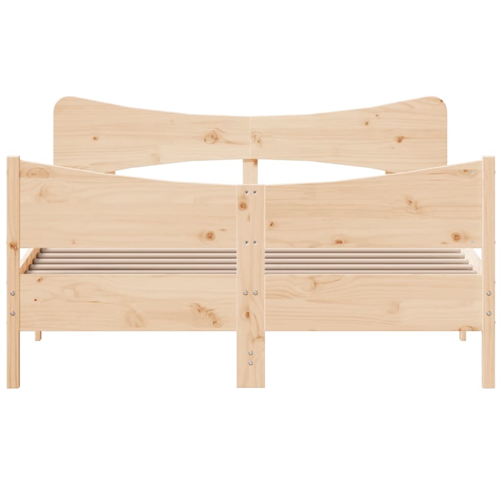 sengeramme uden madras 135x190 cm massivt fyrretræ hvid