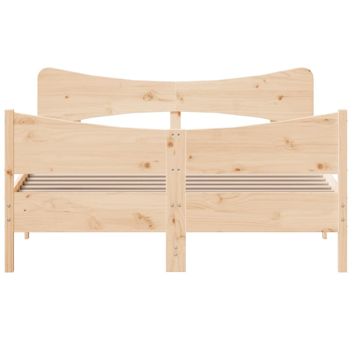 sengeramme uden madras 135x190 cm massivt fyrretræ hvid