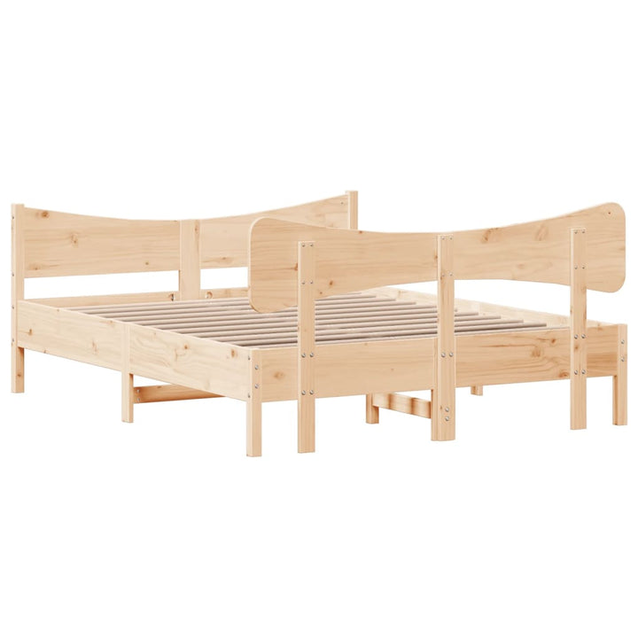 sengeramme uden madras 135x190 cm massivt fyrretræ hvid