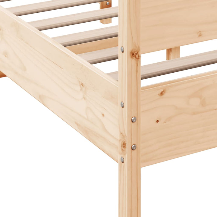 sengeramme uden madras 135x190 cm massivt fyrretræ hvid