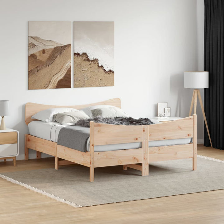 sengeramme uden madras 135x190 cm massivt fyrretræ hvid
