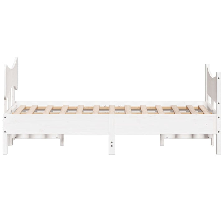 sengeramme uden madras 135x190 cm massivt fyrretræ hvid