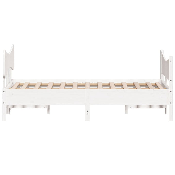sengeramme uden madras 120x190 cm massivt fyrretræ hvid