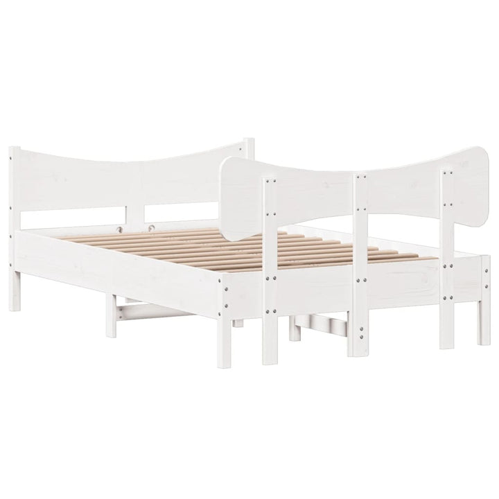 sengeramme uden madras 120x190 cm massivt fyrretræ hvid
