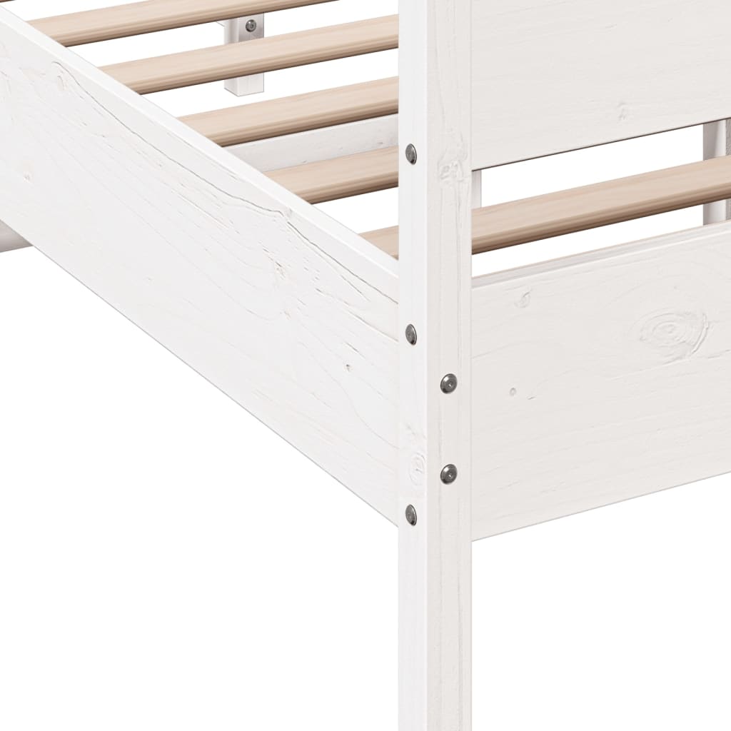 sengeramme uden madras 120x190 cm massivt fyrretræ hvid