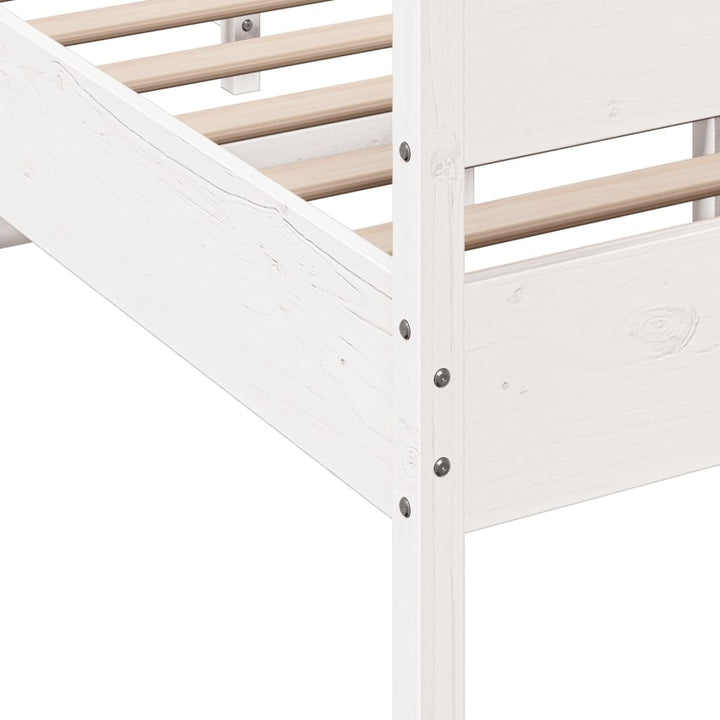 sengeramme uden madras 120x190 cm massivt fyrretræ hvid