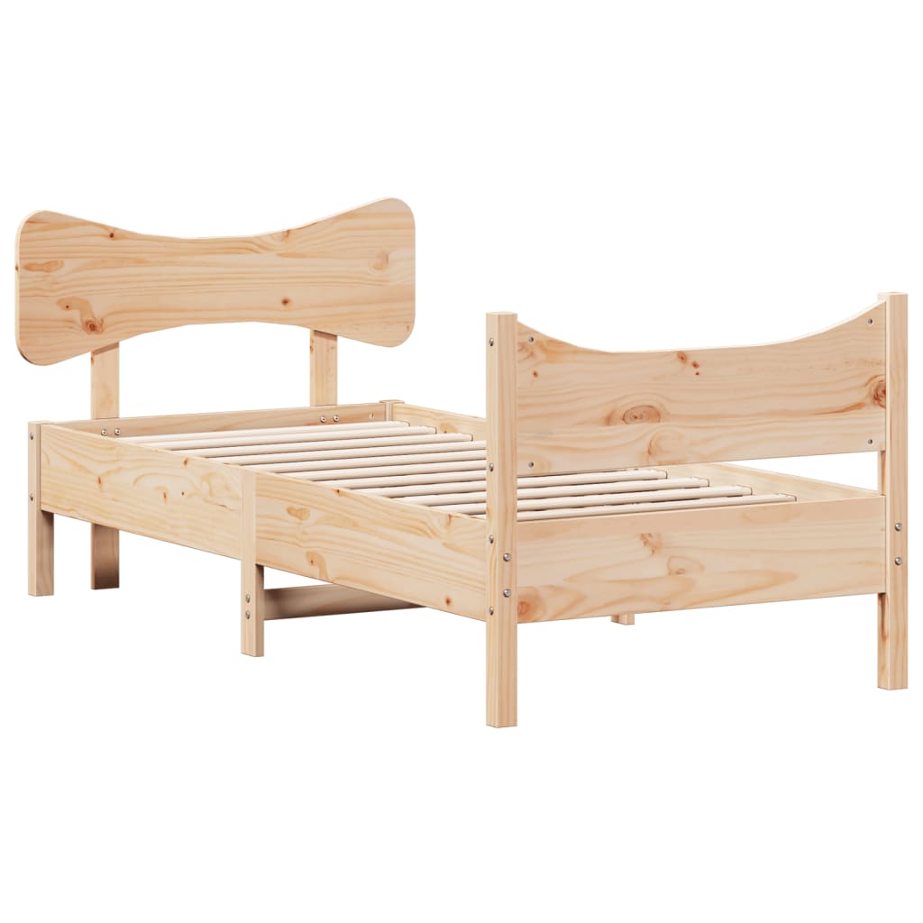 sengeramme uden madras 75x190 cm massivt fyrretræ