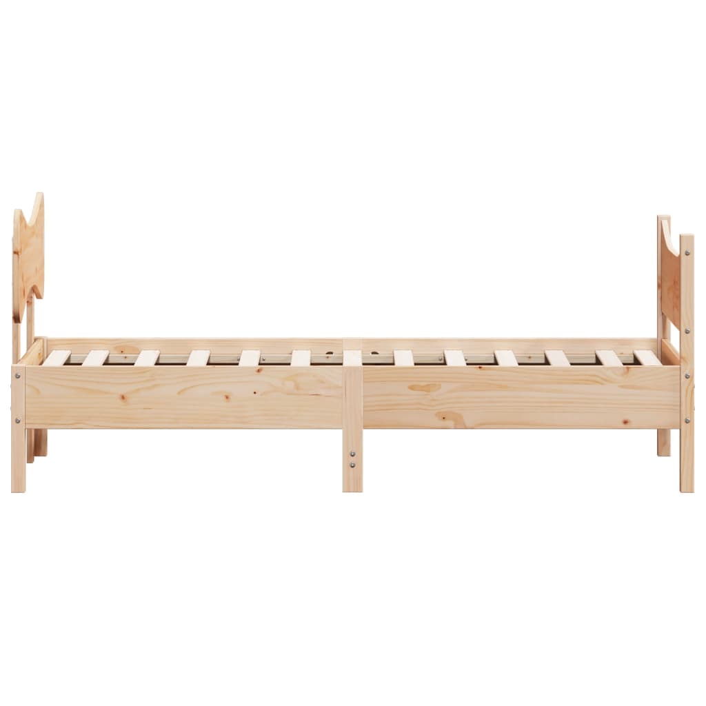 sengeramme uden madras 75x190 cm massivt fyrretræ