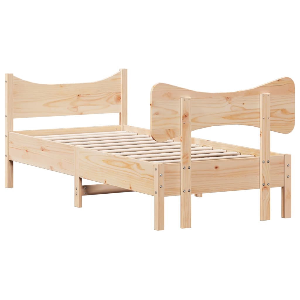 sengeramme uden madras 75x190 cm massivt fyrretræ