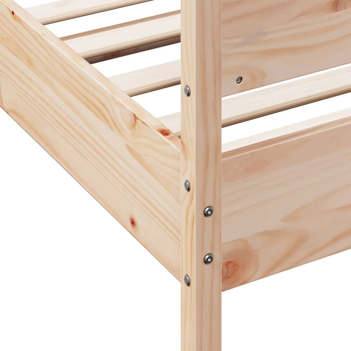 sengeramme uden madras 75x190 cm massivt fyrretræ