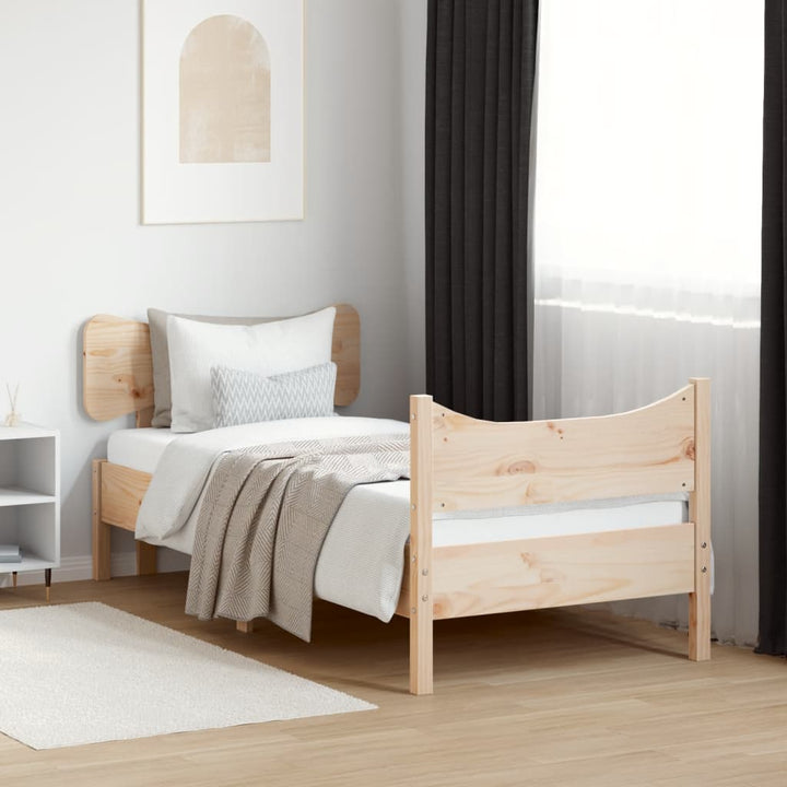 sengeramme uden madras 75x190 cm massivt fyrretræ