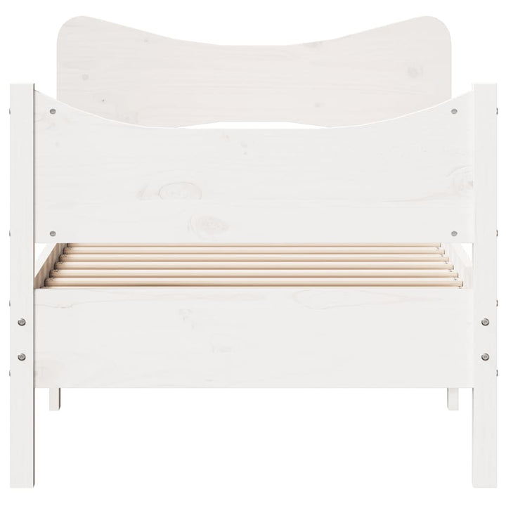 sengeramme uden madras 75x190 cm massivt fyrretræ hvid