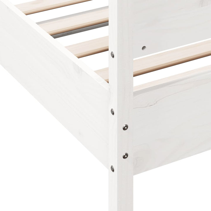 sengeramme uden madras 75x190 cm massivt fyrretræ hvid