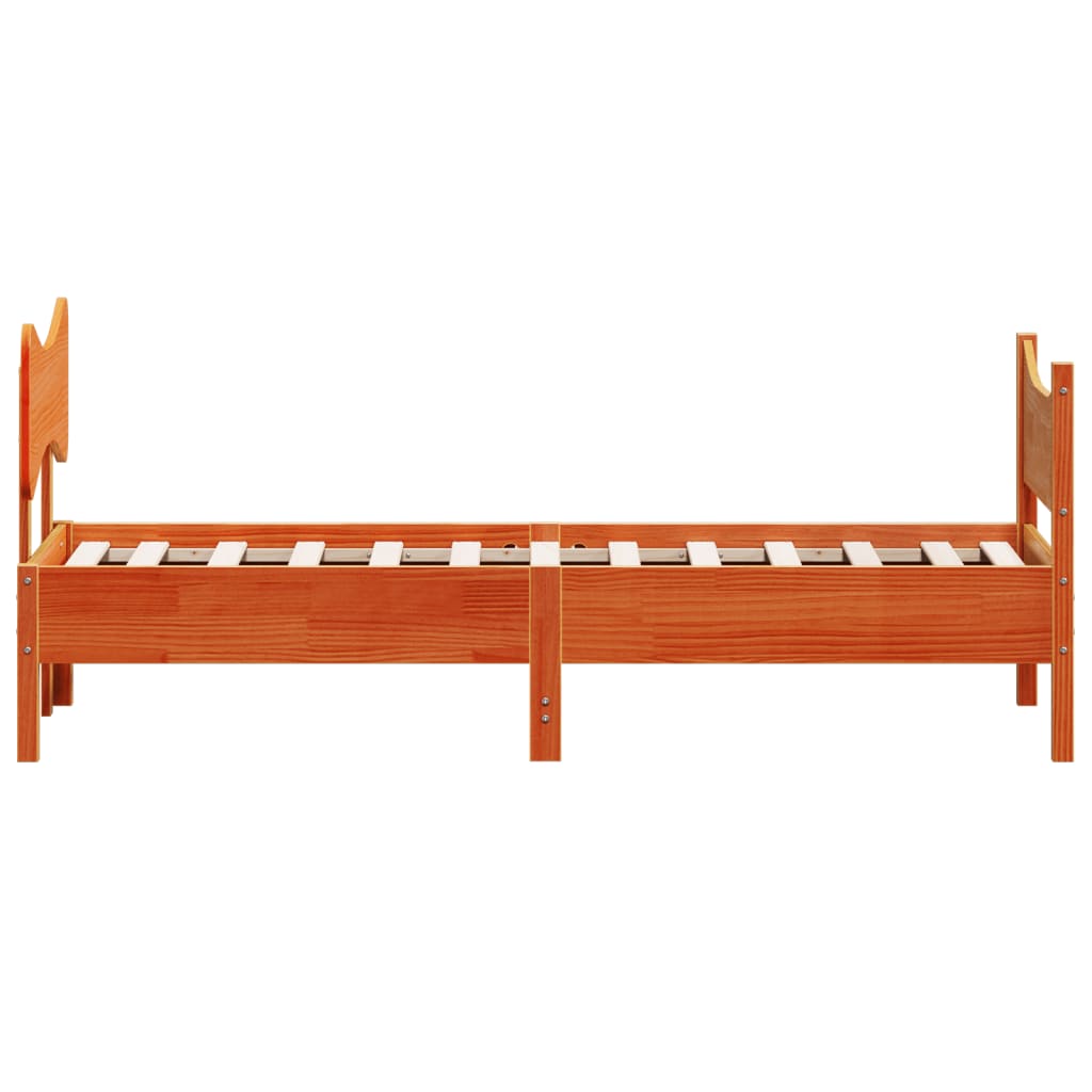 sengeramme uden madras 75x190 cm massivt fyrretræ gyldenbrun