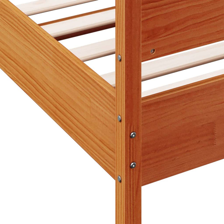 sengeramme uden madras 75x190 cm massivt fyrretræ gyldenbrun