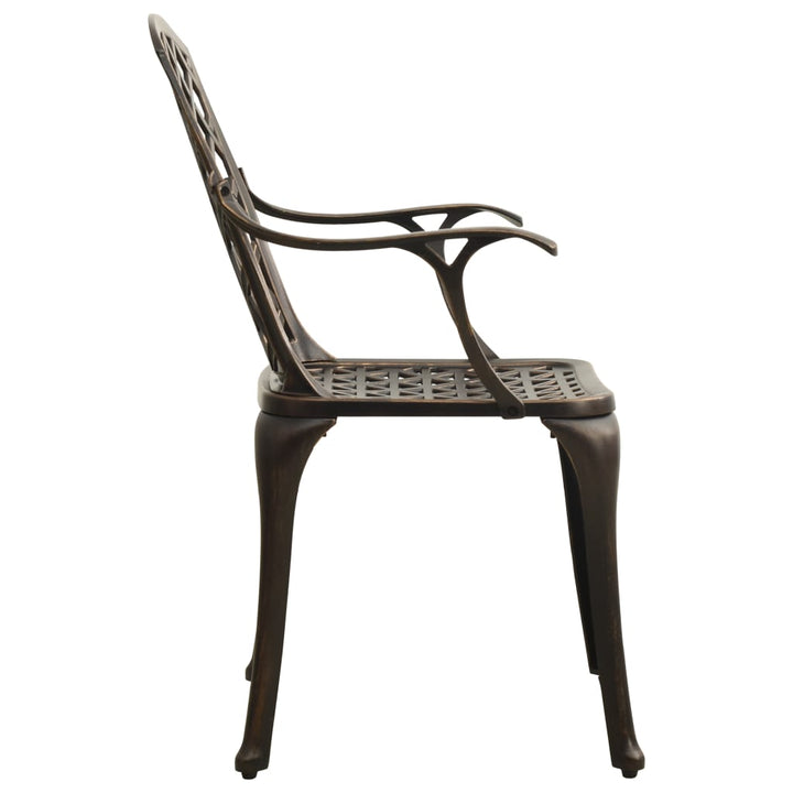 havestole 6 stk. støbt aluminium bronzefarvet