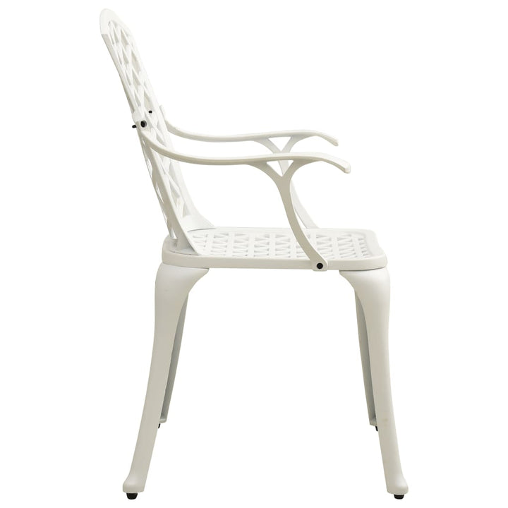 havestole 6 stk. støbt aluminium hvid