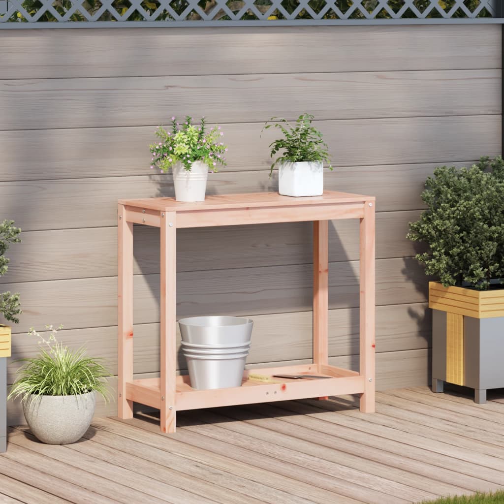 plantebord med hylde 82,5x35x75 cm massivt douglasgran