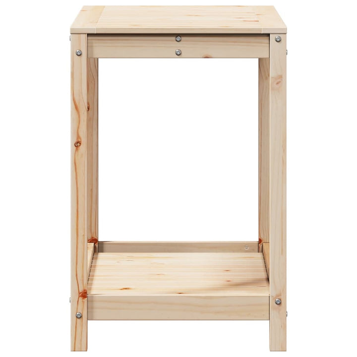 plantebord med hylde 82,5x50x75 cm massivt fyrretræ