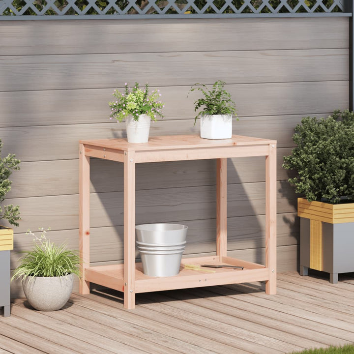plantebord med hylde 82,5x50x75 cm massivt douglasgran