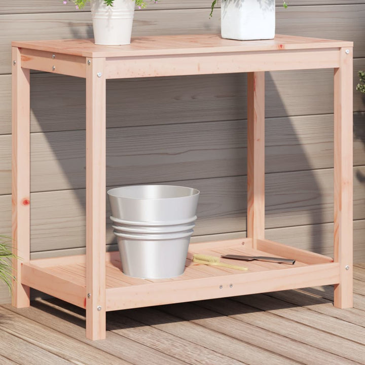 plantebord med hylde 82,5x50x75 cm massivt douglasgran