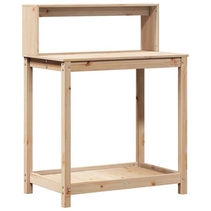 plantebord med hylder 82,5x50x109,5 cm massivt fyrretræ