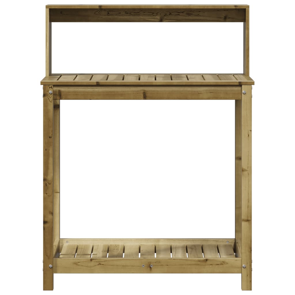 plantebord med hylder 82,5x50x109,5 cm imprægneret fyrretræ