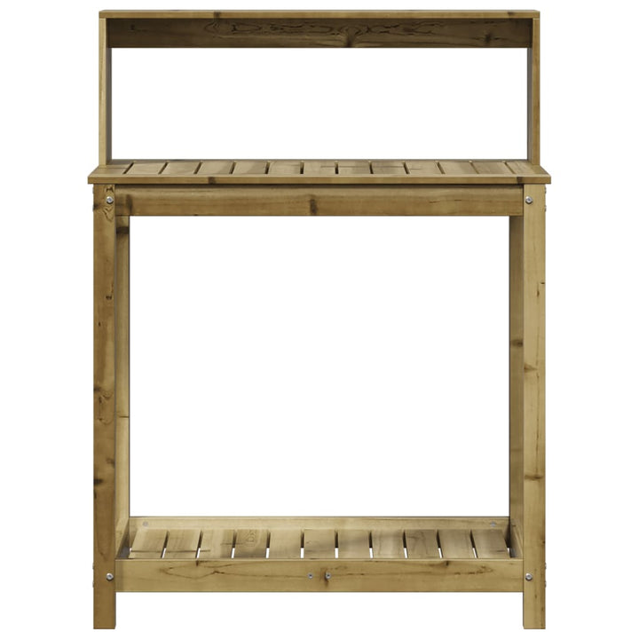 plantebord med hylder 82,5x50x109,5 cm imprægneret fyrretræ