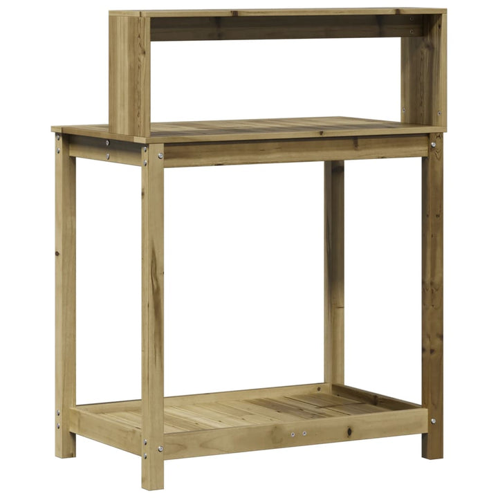 plantebord med hylder 82,5x50x109,5 cm imprægneret fyrretræ