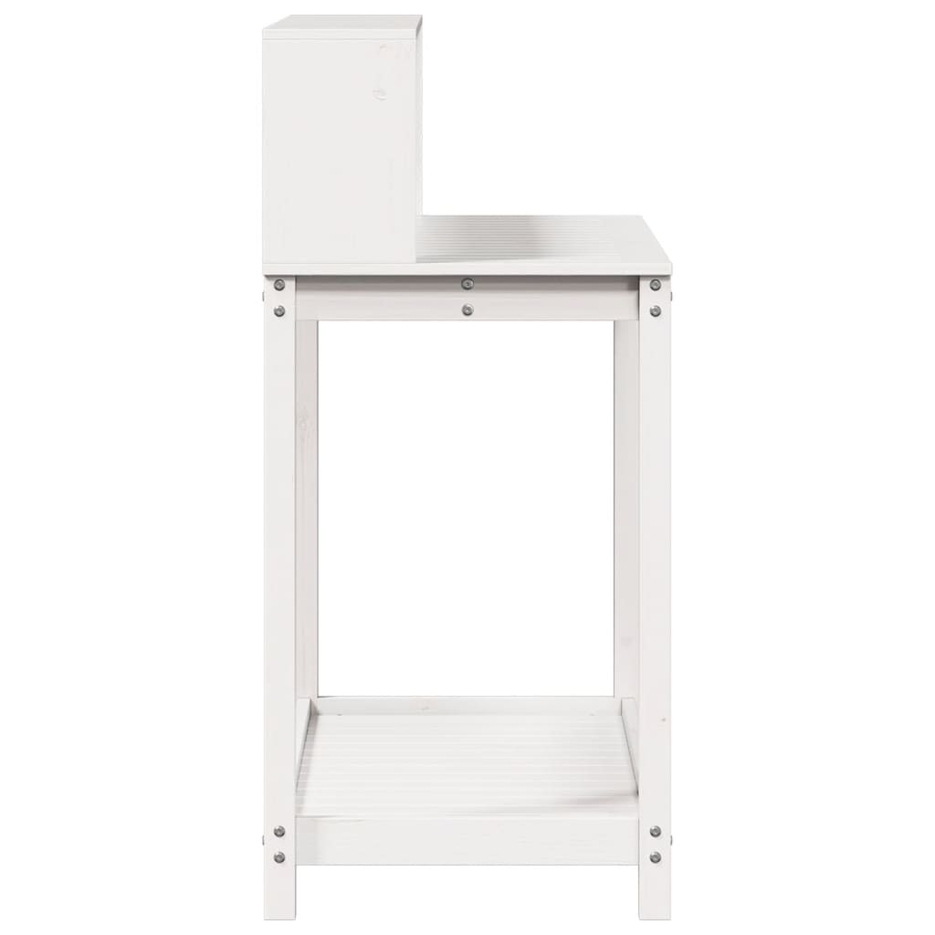 plantebord med hylder 108x50x109,5 cm massivt fyrretræ hvid