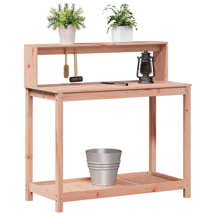 plantebord med hylder 108x50x109,5 cm massivt douglasgran