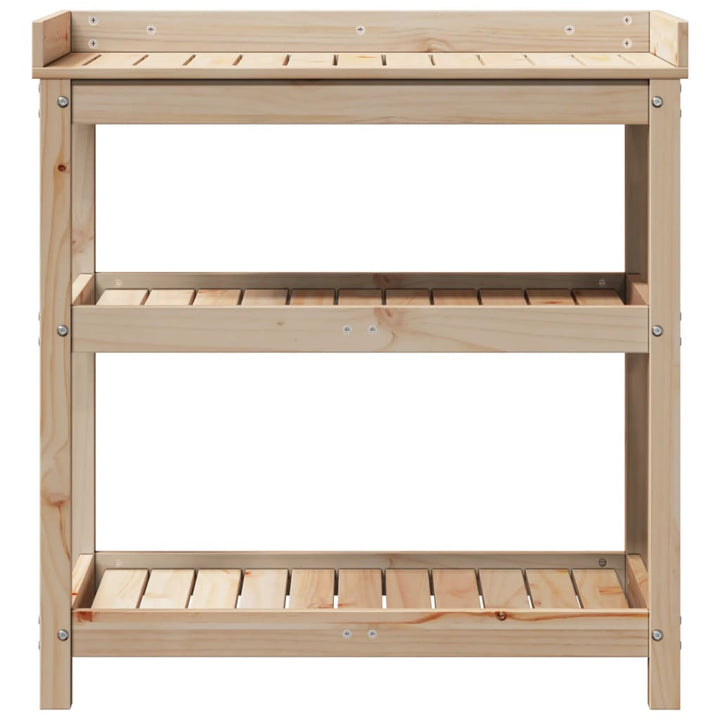plantebord med hylder 82,5x45x86,5 cm massivt fyrretræ