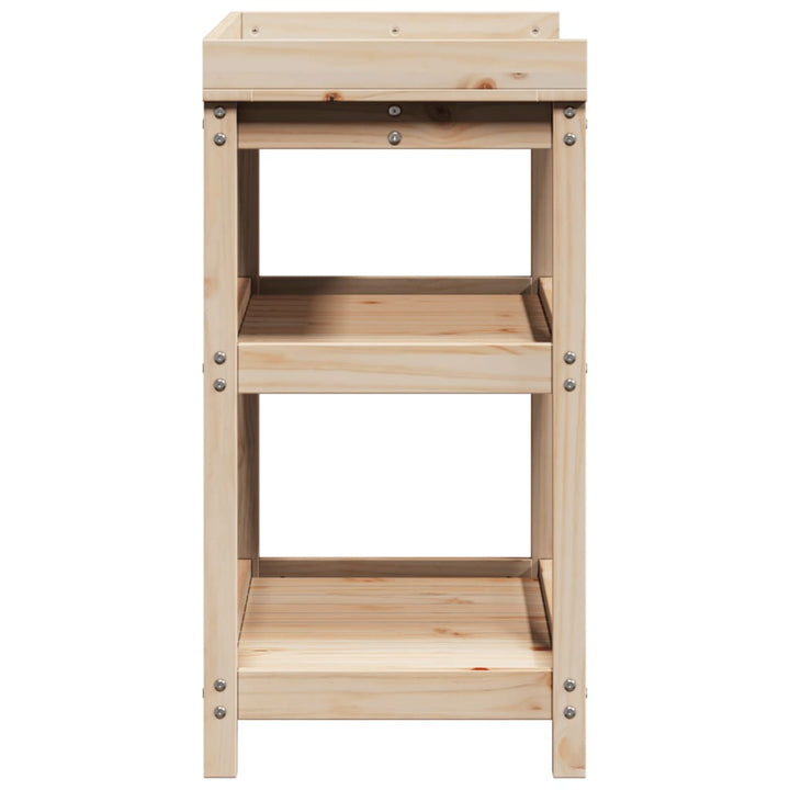 plantebord med hylder 82,5x45x86,5 cm massivt fyrretræ