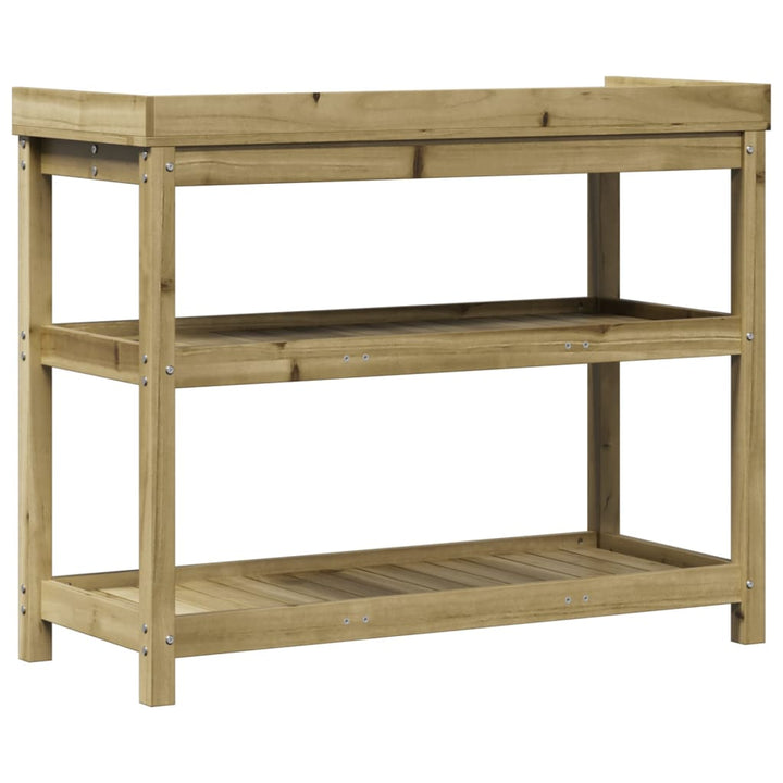 plantebord med hylder 108x45x86,5 cm imprægneret fyrretræ