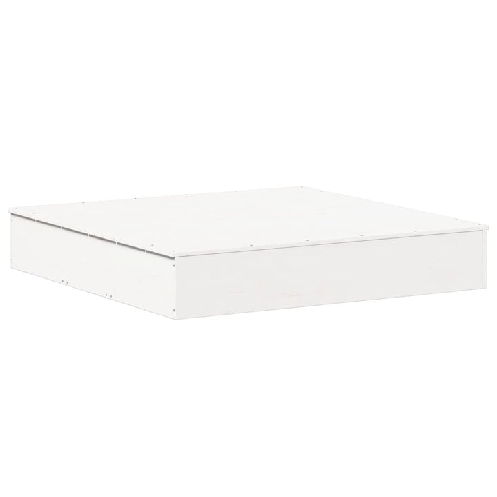 sandkasse med låg 111x111x19,5 cm massivt fyrretræ hvid