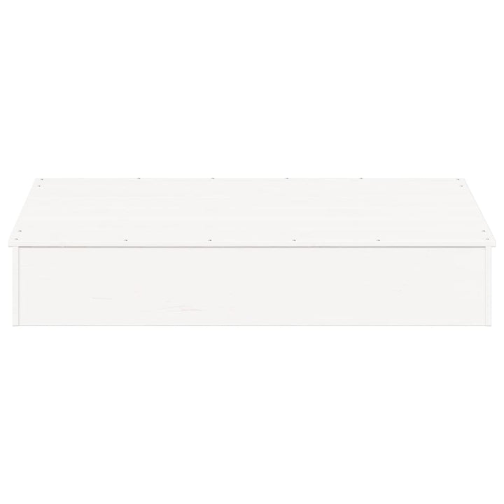 sandkasse med låg 111x111x19,5 cm massivt fyrretræ hvid