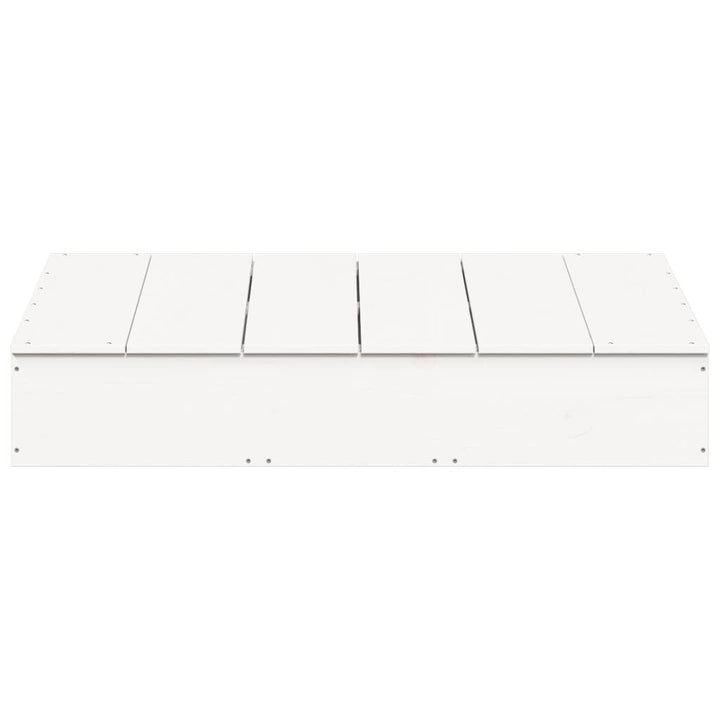 sandkasse med låg 111x111x19,5 cm massivt fyrretræ hvid