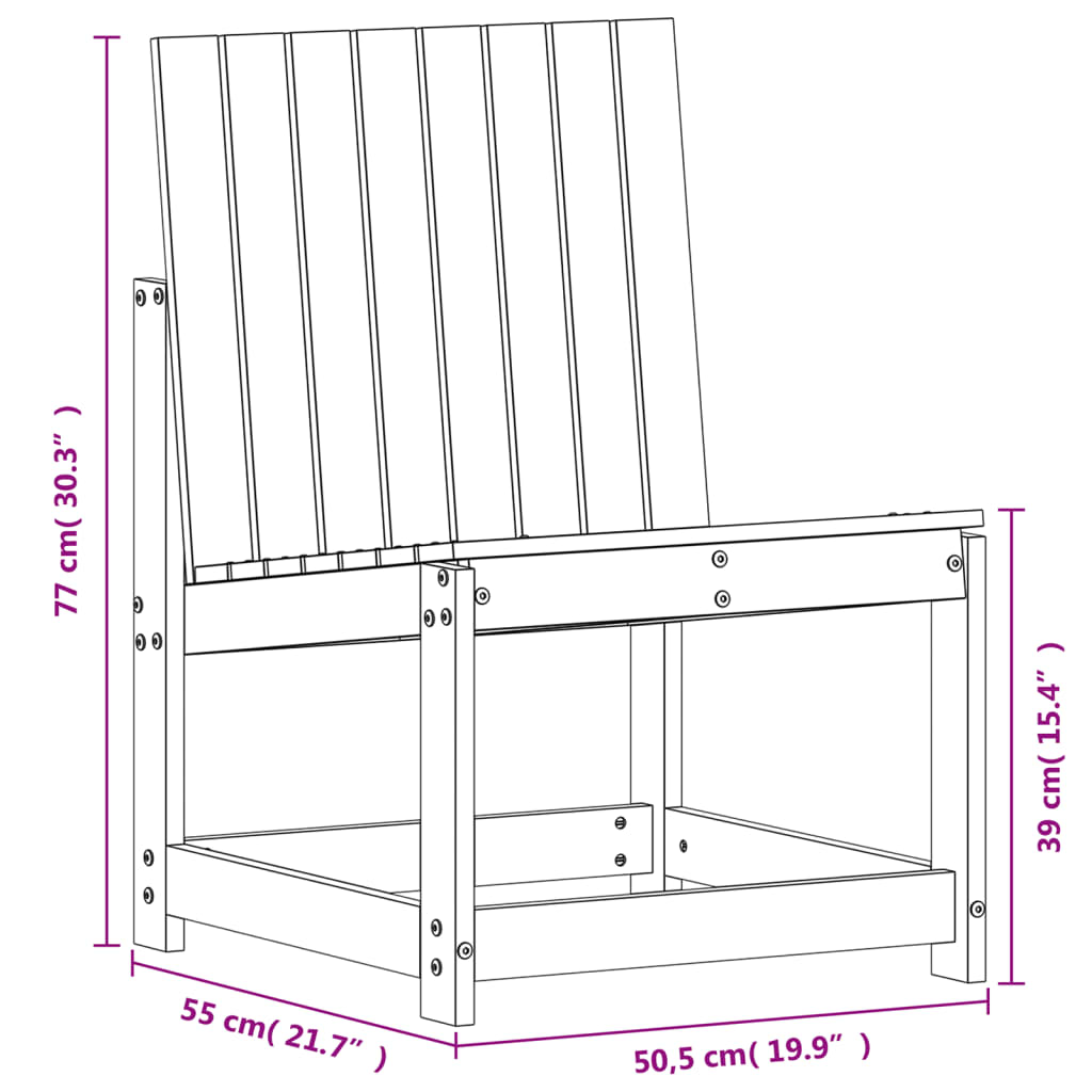 havestol 50,5x55x77 cm massivt fyrretræ