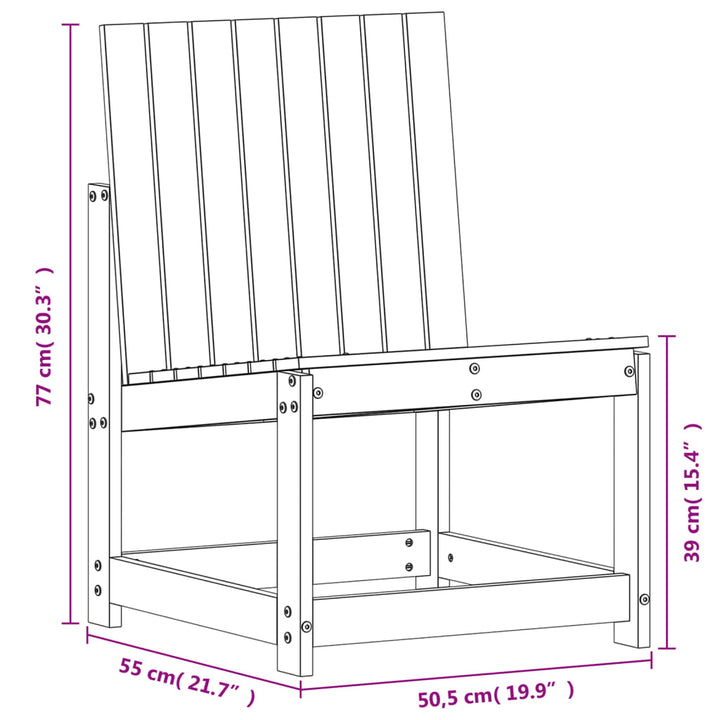 havestol 50,5x55x77 cm massivt fyrretræ