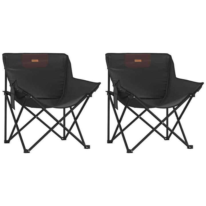 campingstole med lommer 2 stk. foldbar sort