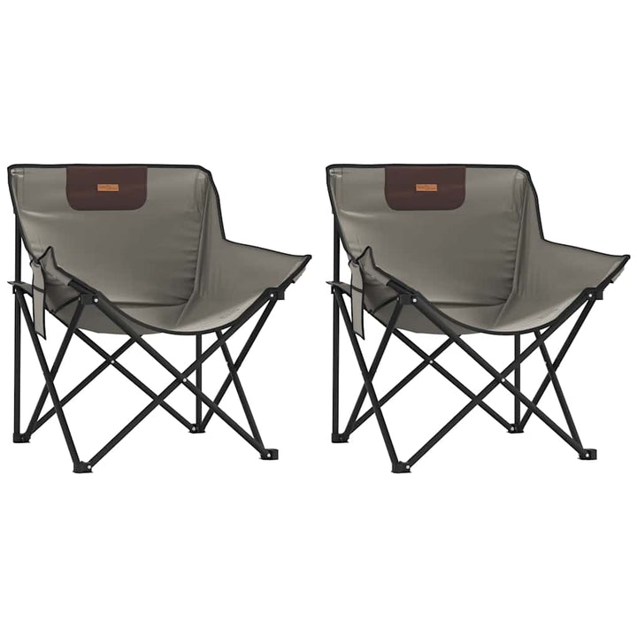 campingstole med lommer 2 stk. foldbar grå